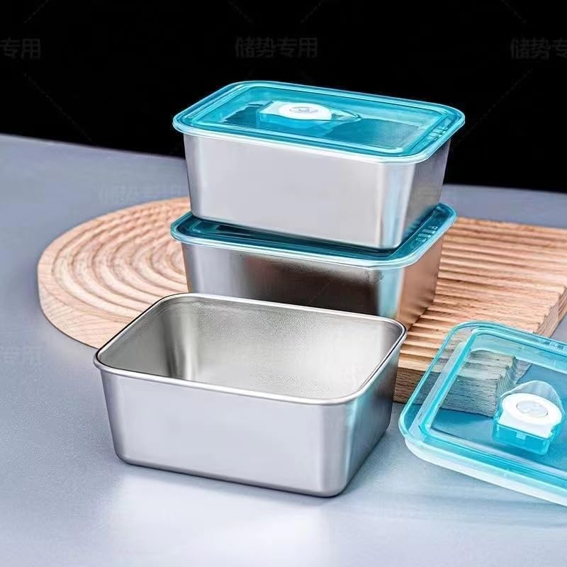 6pcs Stainless Steel Stacking Food Containers with Lids, Reusable Snack & Prep Containers for Office, sp-00018