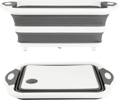 Collapsible BBQ Prep Tub/Cutting Board 10L, Orange