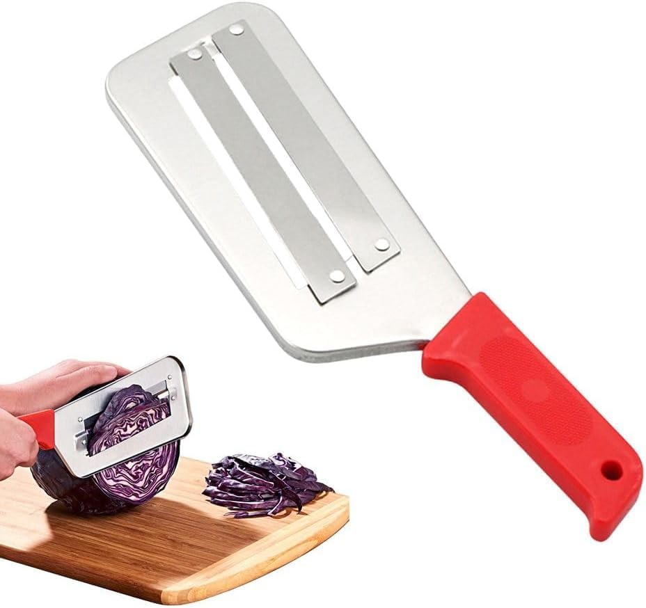 2026 Upgrade Cabbage Shredder for Coleslaw, Stainless Steel Cabbage Slicer Shredder,Stainless Steel Dual Blade Julienne Cutter, Kitchen Lettuce Knife