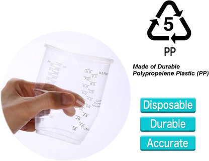 8oz Graduated Clear Plastic Measuring Cups