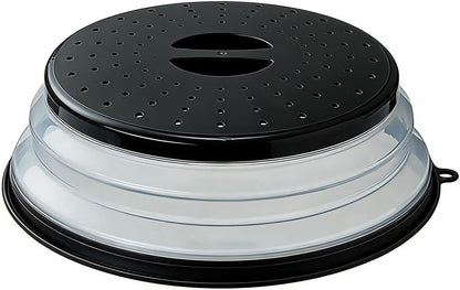Collapsible Microwave Splatter Cover, 10.5 Inch, Dishwasher-safe, Microwave Plate Cover With Steam Vent，BPA-Free Silicone & Plastic (gray)