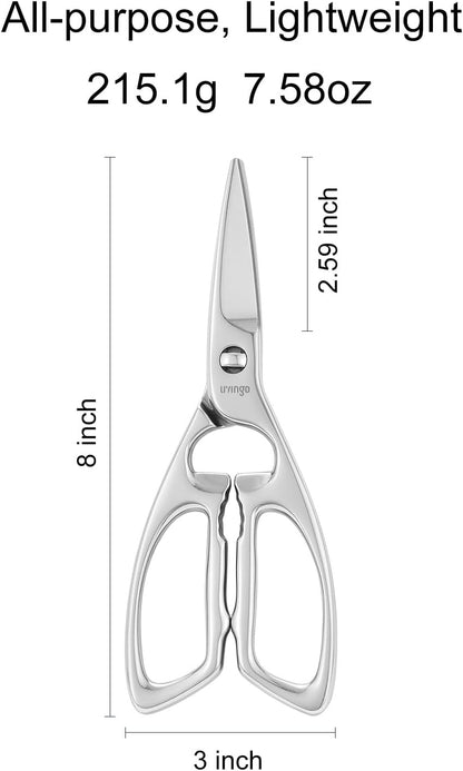 LIVINGO Kitchen Forged Shears Heavy Duty Come Apart Ultra Sharp Multi-function Stainless Steel Scissors Bottle Opener, Nut Cracker 8.5 inch