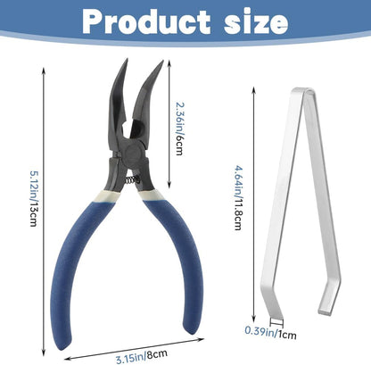 2‑Pack Fish Bone Plier & Tweezer Set, Stainless Steel Pin Bone Remover