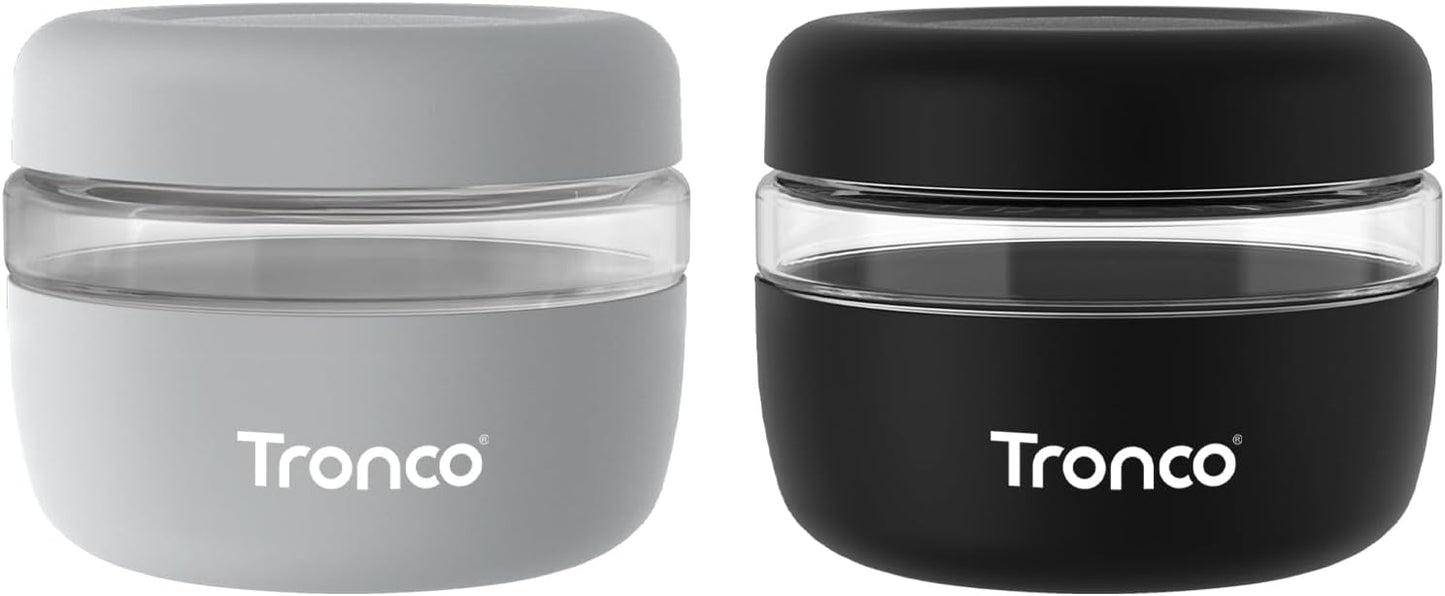 Tronco 24 oz Glass Food Storage Containers with Lids, Airtight, Leak & Spill Proof Glass Lunch Bowls for Meal Prep, Salad, Yogurt, Soup & Stew, Microwave & Dishwasher Safe, BPA-Free, Set of 1