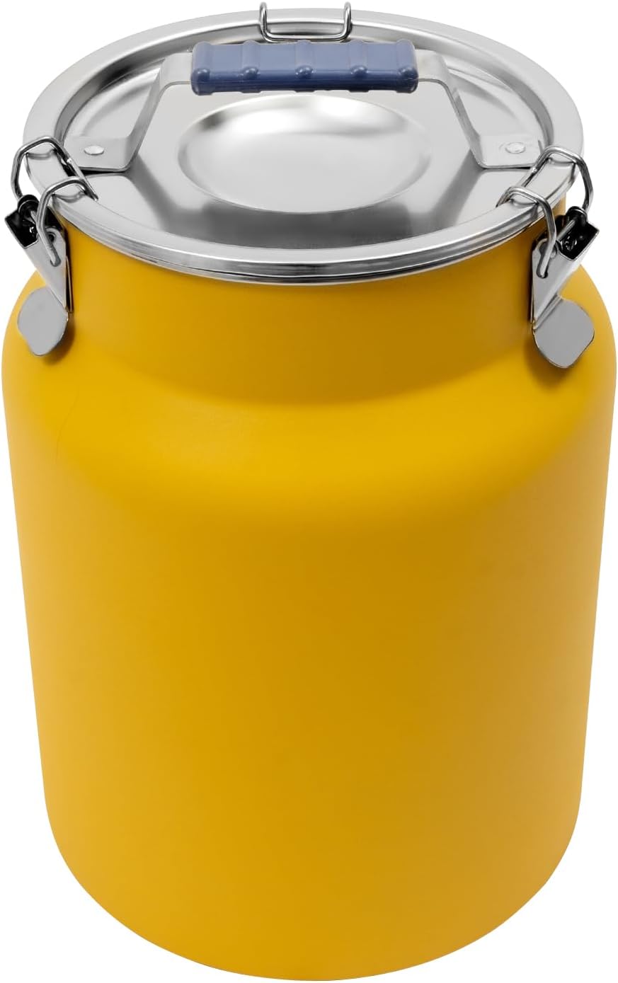 Sealed Rice Storage Container, 12L/3gal Stainless Steel Kitchen Food Storage Bin with Lids Locking Clamp, Airtight Canisters Container for Flour Rice Cereal Grain Coffee Bean (Red)