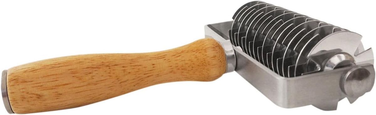 Stainless Steel Pastry Lattice Roller Cutter with Wood Handle
