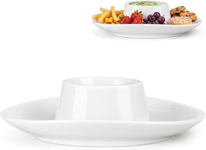 Cowboy Hat Chip and Dip Bowl Small Ceramic Chips and Salsa Serving Dish 2 Ways Serve 9 x 6 x 2.6'' for Salsa Fries Nacho Veggies Fruit Party Minimalist Decoration Modern Hostess Gift