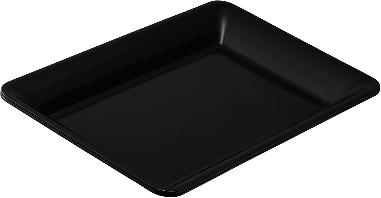 Plasticpro Plastic Serving Trays - Serving Platters Rectangle 10 X 14 Disposable Party Dish Crystal Clear Pack of 4