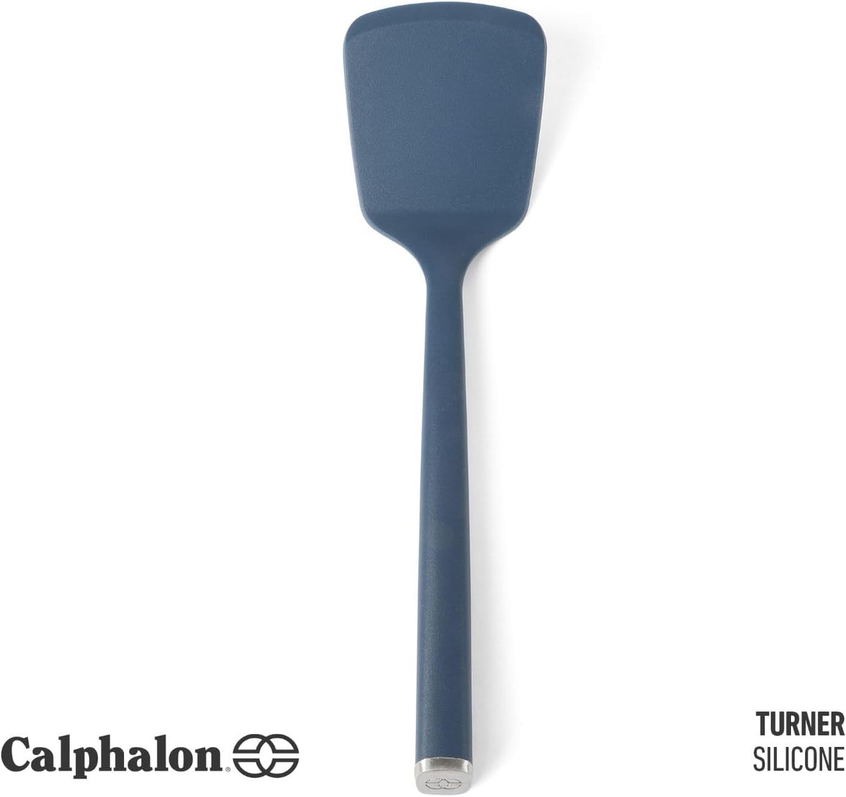 Calphalon Edge Silicone Spoon, Flexible Silicone Cooking Spoon with Reinforced Core, Heat-Resistant Nonstick-Safe Kitchen Spoon for Stirring, Mixing & Serving, Navy