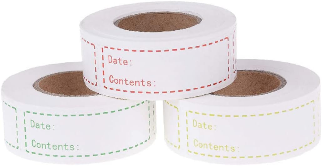 Housoutil Food Storage Date Labels 500 Piece Roll Removable Kitchen Refrigerator Stickers for Easy Organization No Residue for Food Containers and Grocery Storage