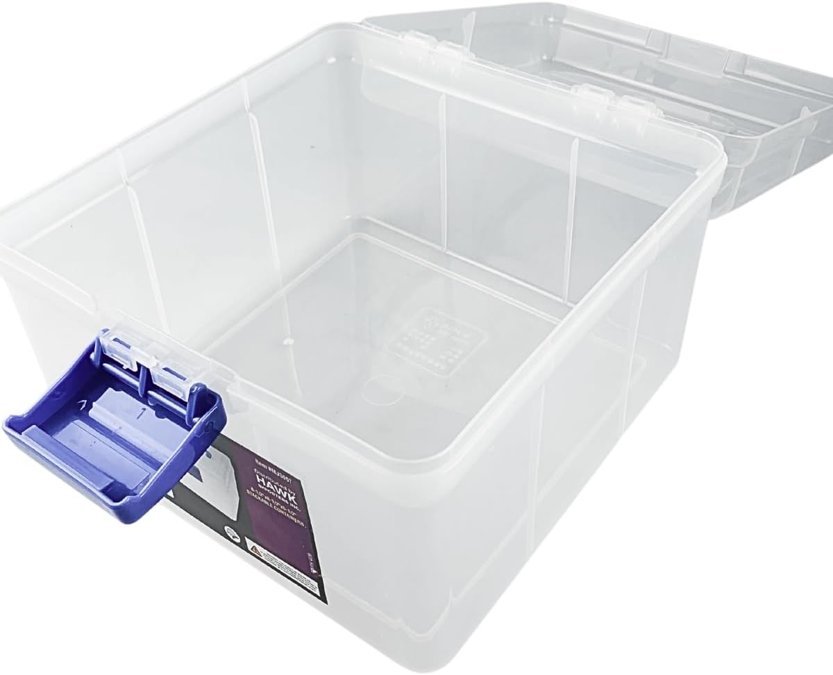 BIN BUDDY 3-Layer Stackable Clear Plastic Boxes | Removable Dividers | 5.75" (14.6 cm) x 5.75" (14.6 cm) x 5" (12.7 cm) | Ideal for Craft & Garage Organizing