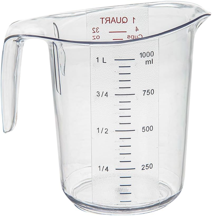 Restaurantware Clear Plastic Pt (Cups) Measuring Cup, 5.3 x 3.8 x 5 In