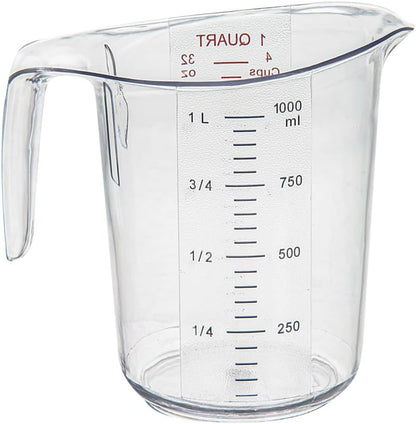 Restaurantware Clear Plastic Pt (Cups) Measuring Cup, 5.3 x 3.8 x 5 In