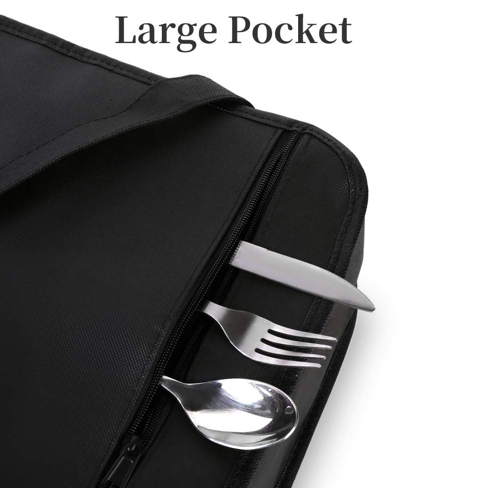 Bodaon Insulated Casserole Carrier Bag, Fits 9x13 and 11x15 Inch Baking Dish with Lid, Casserole Carriers for Hot or Cold Food for Transport, Thermal Lasagna Potluck Warmer Travel Tote, Black