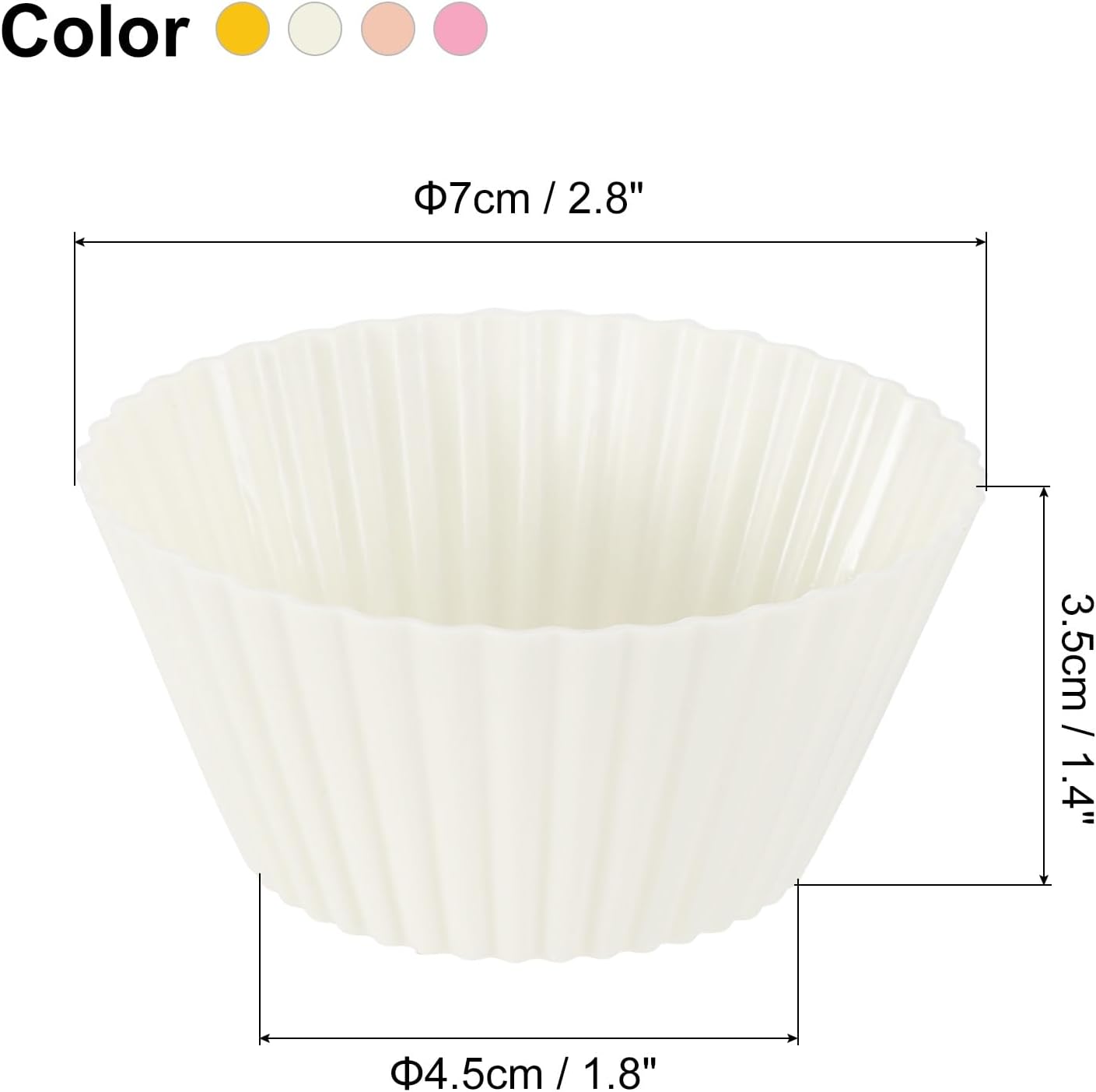 uxcell 18Pcs Silicone Cupcake Liners, Non-Stick Baking Cups, for Cooking Eggs, Baking Muffins and Make a Cake(Pink)