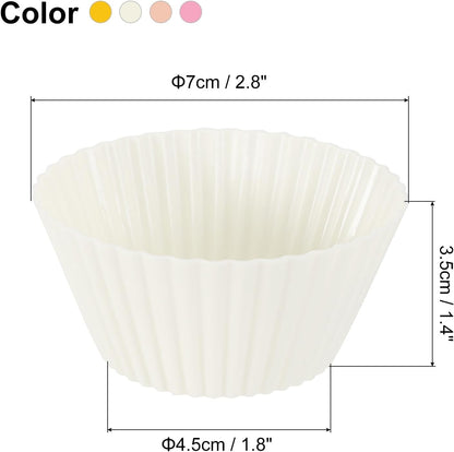 uxcell 18Pcs Silicone Cupcake Liners, Non-Stick Baking Cups, for Cooking Eggs, Baking Muffins and Make a Cake(Pink)