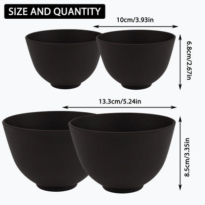 4 Piece Silicone Bowl, Silicone Mixing Bowl Set, Reusable Facial Bowls for Estheticians for Salon Spa or Home Beauty Tools (2 Large 2 Medium)