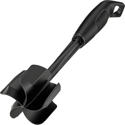 Ourokhome Meat Chopper and Potato Masher, Heat Resistant Nylon Ground Beef Smasher for Hamburger, 5 Curved Blades Nonstick Safe Mixer & Stirrer, Practical Kitchen Gadgets, Mint