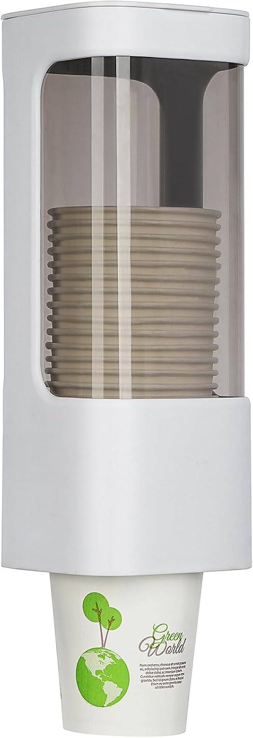 Cup Dispenser, Wall Mounted Water Cooler Cup Dispenser for 3oz-5oz Disposable Cups, Bathroom Cup Holder, Plastic Paper Cup Dispenser with Adhesive/Screw Mount for Office, Hospital, Bathroom