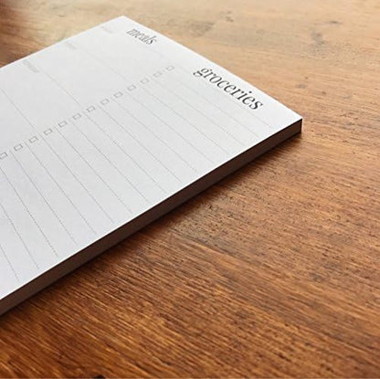 Weekly Magnetic Meal Planner Notepad By Julianne & Co - Food Planning Organizer And Grocery List Pad, 52 Premium A5 Pages, with Tear Away Perforated Shopping List (Blue China Print WITH Fridge Magnet)