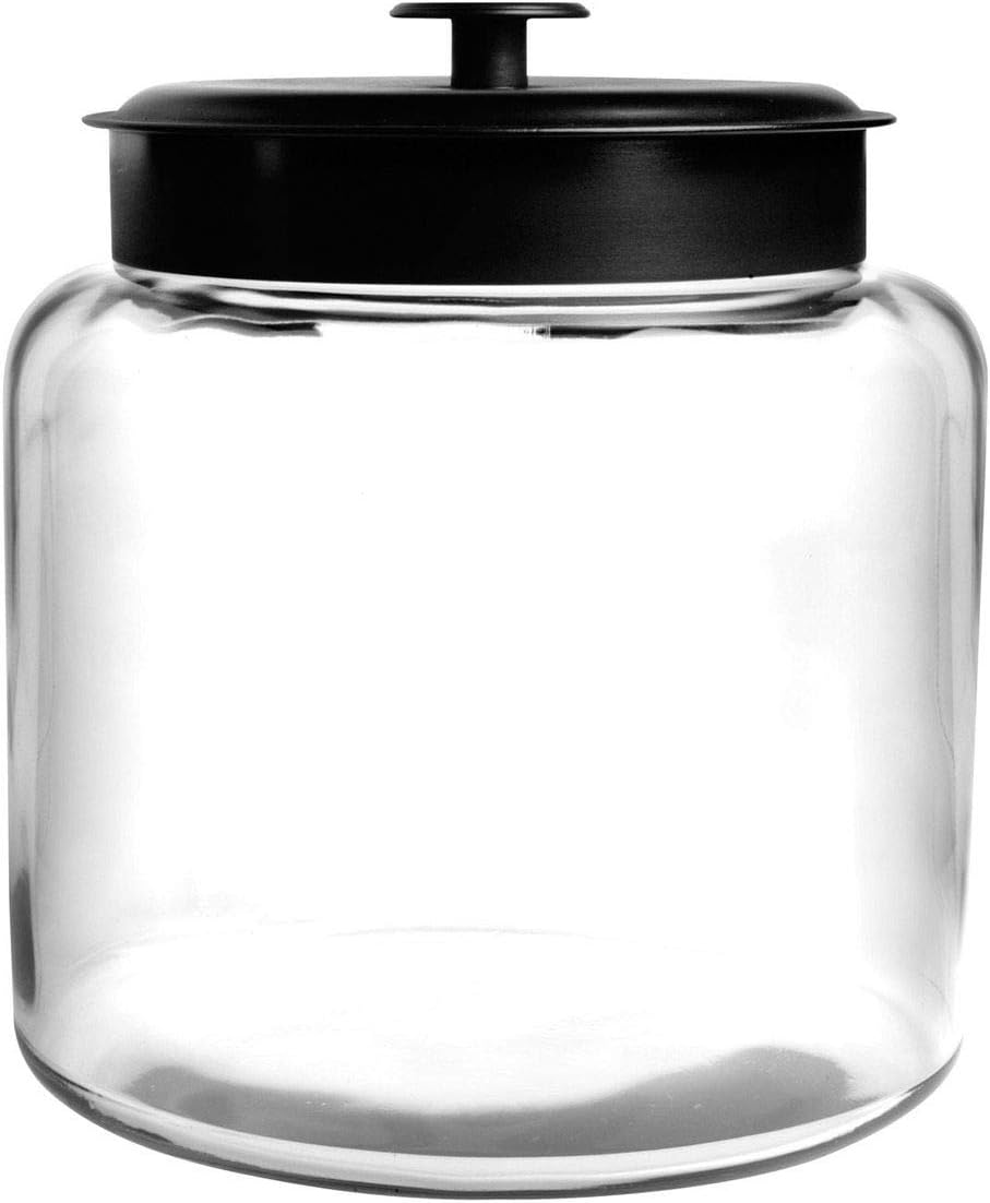 Anchor Hocking FBA_COMIN18JU056847 3-Piece Montana Jar Set, Multi (Set of 3), Black Metal