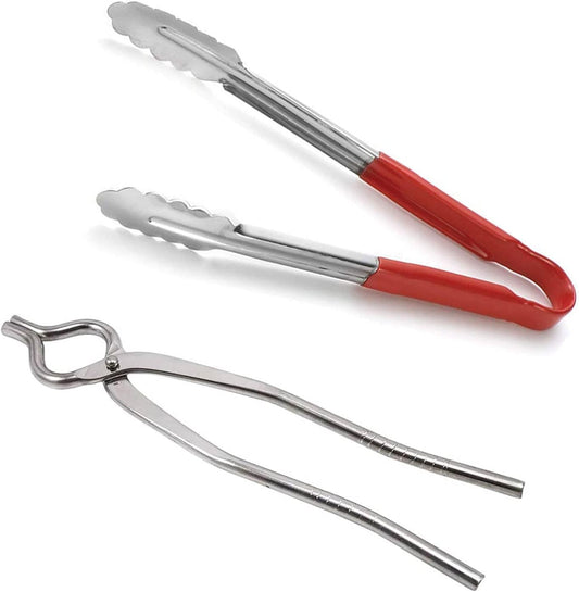 Kitchen Tongs Set of 2 Stainless Steel, Big Pakkad and Chimta Tong Set of 2 (2 Pcs)