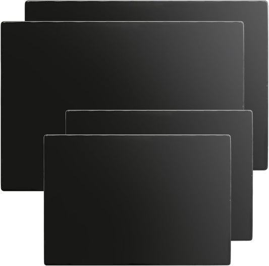 Hacaroa 4 Pack Tempered Glass Cutting Board with Rubber Feet, Rectangle Non-slip Chopping Board, Long Lasting Clear Glass Tray for Kitchen Countertop, Table, Shatter-Resistant, Heat-Resistant, 2 Size