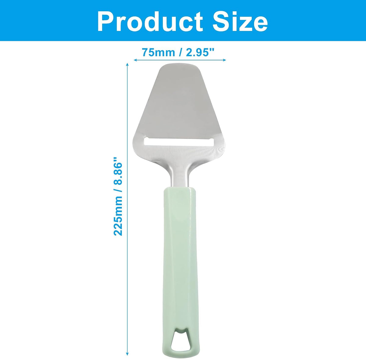 Non-Stick Cheese Slicer, Stainless Steel, Green