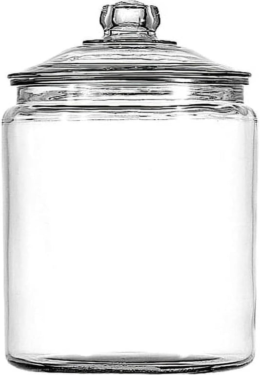 2 Gallon Glass Jar with Lid, Large Clear Apothecary Canister for Pantry Storage, Airtight Container for Flour, Sugar, Pasta – Dishwasher Safe