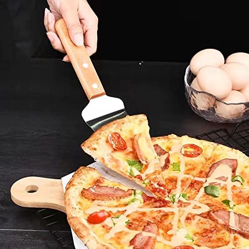 Pizza Server Spatula Pie Servers Spatula With Wooden Handle Shovel Stainless Suitable For And Easy to Grip Pizza Spatulas Pie Server Cake Pizza Servers