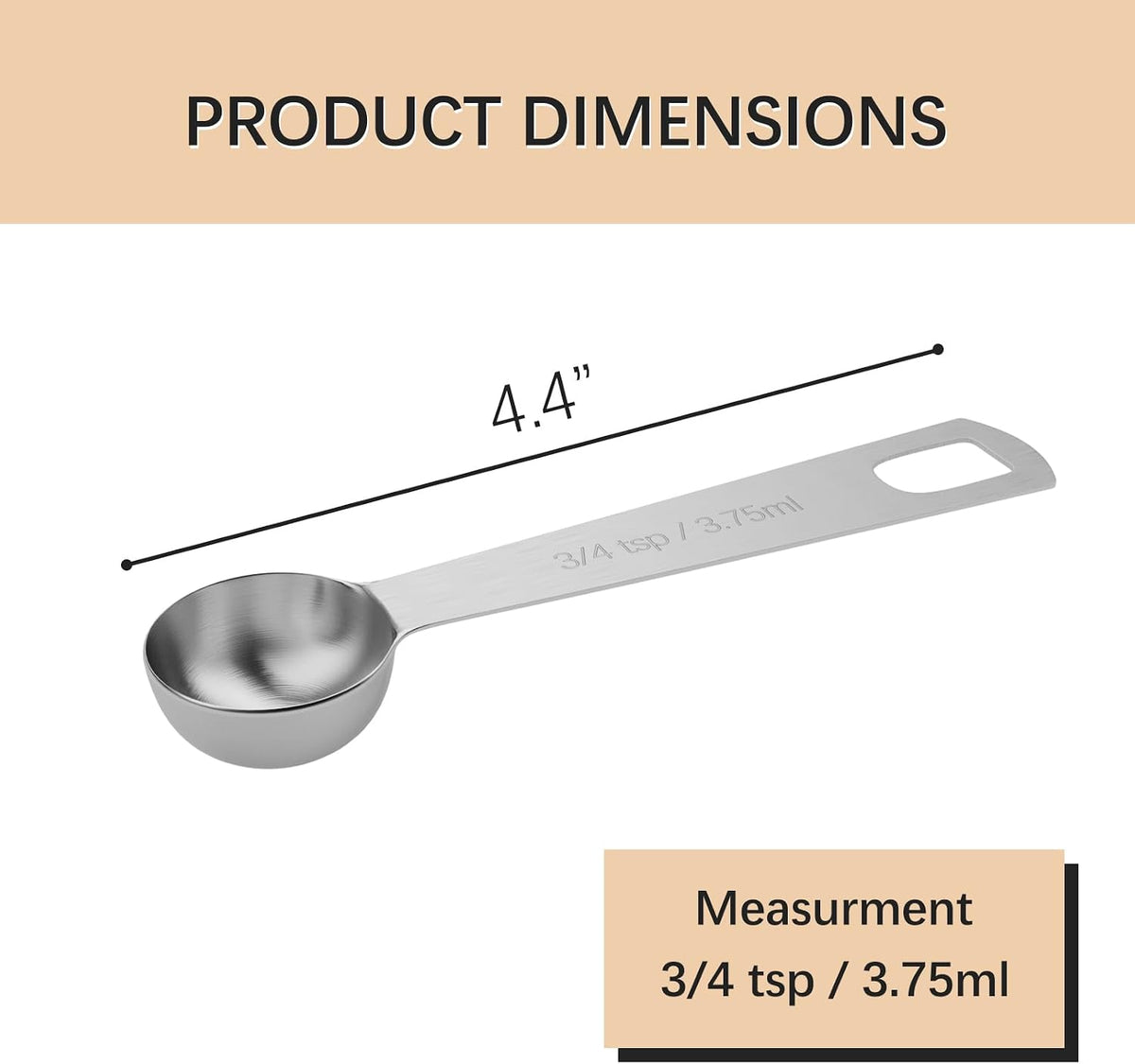 1tsp(1/3tbsp, 5ml) Measuring Spoon, Stainless Steel Teaspoon