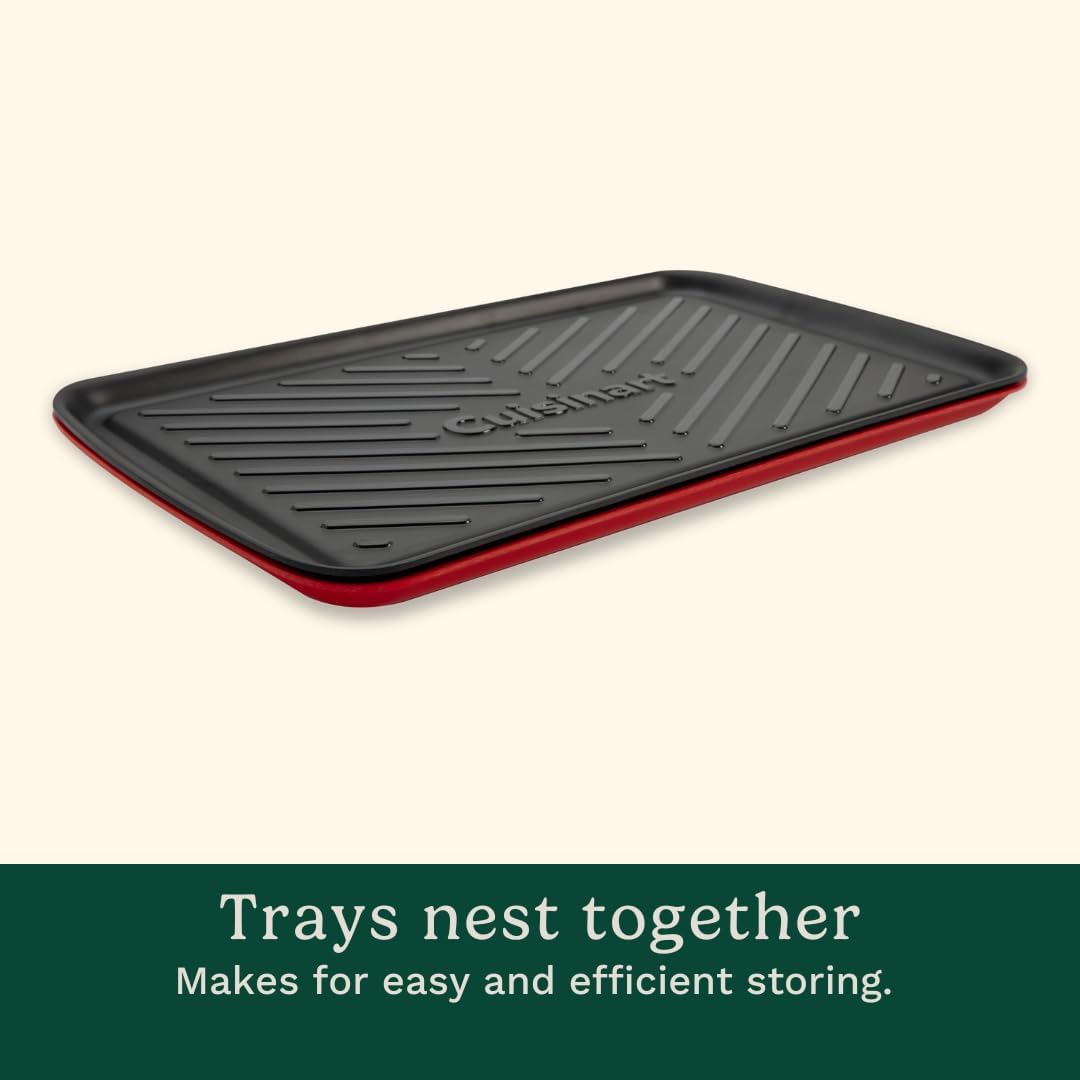 Cuisinart CPK-210 Grilling Prep and Serve Trays, Black and Red Large 18” x 14.5”
