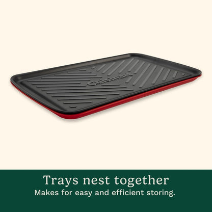 Cuisinart CPK-210 Grilling Prep and Serve Trays, Black and Red Large 18” x 14.5”