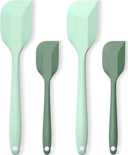 Silicone Spatula Set, Premium Spatulas Silicone Heat Resistant 2 Small & 2 Large Flexible Scraper for Nonstick Cookware, Rubber Spatula for Kitchen Mixing Baking Cooking Use, Soft Spatula - Gray