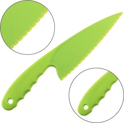RLECS 3PCS 3 Colors Nylon Kitchen Knife Plastic Knives Set For Fruit Bread Cake Salad Lettuce Knife