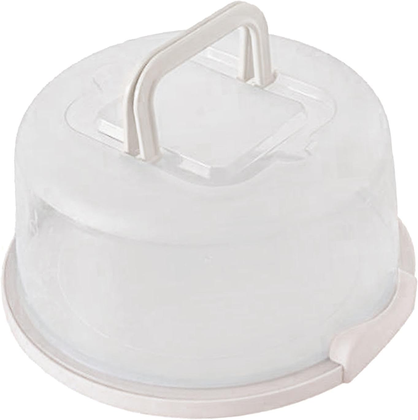 Fenteer Cake Container Cake Carrier Dome Storage Carrier Cupcake Box Round Food Grade with Lid and Handle 8 inch Freezer Cake Keeper