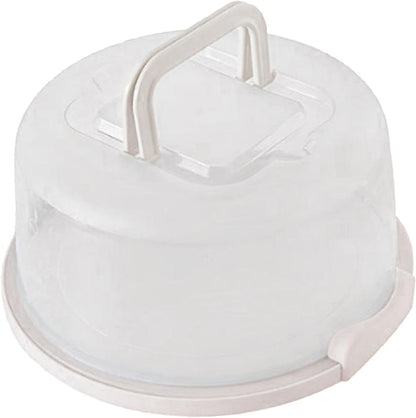 Fenteer Cake Container Cake Carrier Dome Storage Carrier Cupcake Box Round Food Grade with Lid and Handle 8 inch Freezer Cake Keeper