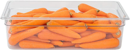 Restaurantware-2.5 Inch Deep Food Pans, 1 1/6 Size Commercial Food Storage Container - Freezable, Break-Resistant, Clear Plastic Cold Pans, Dishwashable, For Kitchens, Restaurants, Or Cafeterias