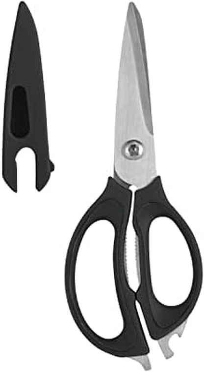 Farberware 4-in-1 Kitchen Scissors, High Carbon Stainless Steel, Black