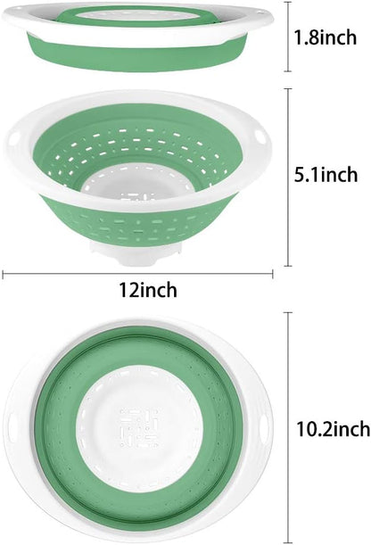 QiMH Collapsible Colander and Strainer, 5 Quart(1.25 gal), Heavy Duty Kitchen Drainer Basket for Pasta, Veggies and Fruits, New Home Apartment Essentials