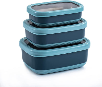 Lille Home Leak Proof Stainless Steel Lunch Snack Containers Set - Ideal for Educational Settings and Daycare - Nesting Trio with Silicone Lids - 47oz+30oz+16oz - Pink