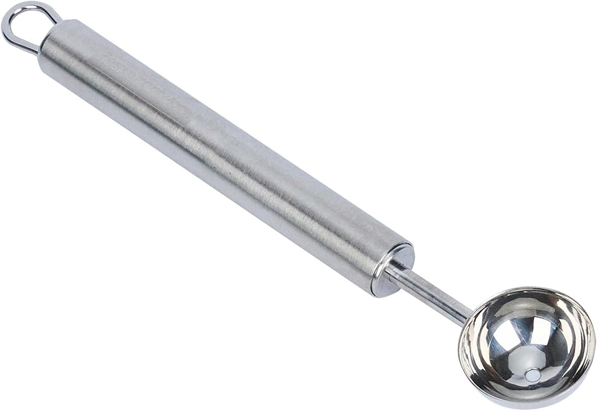 Restaurantware Stainless Steel Melon Baller - German Standard Fruit Scooper, Ergonomic Grip, Dishwasher Safe - Fruit Baller For Watermelon, Cantaloupe, Butter, DIY Fruit Platter