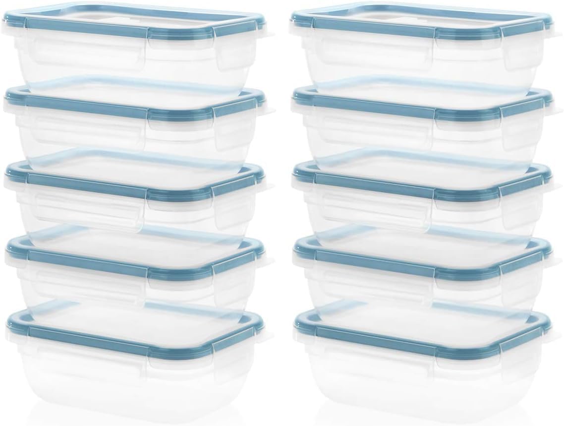 Snapware Plastic Total Solutions (5-Pack, 3 Cup) Food Storage Containers Set, Airtight & Leakproof Plastic Locking BPA-Free Lids Tupperware, Freezer Dishwasher Microwave Safe