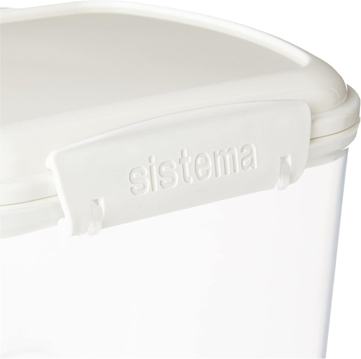Sistema Flour and Sugar Storage Containers for Pantry with Lids and Measuring Cup, Dishwasher Safe, 13.7-Cup, White