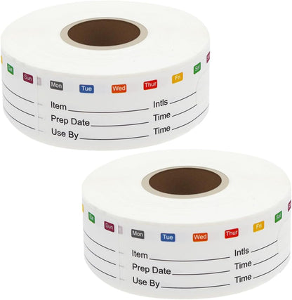 STOBOK 2rolls Food Date Stickers Removable Labels for Freezer and Fridge Organization Easy to Clean Stickers for Meal Prep and Food Storage Roll