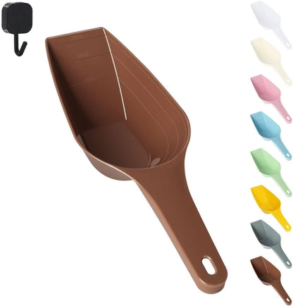 Food Scoop, Cup Capacity Dog Food Scooper With Measuring Lines For Dog, Puppy and Cat Coffee Bean Flour Scoop Set (Grey)