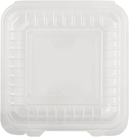 Karat FP-HC99PP-3CU 9"X 9" PP Hinged Containers 3 Compartment - (Case of 200)