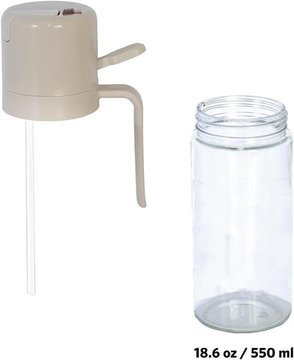 Glad 2 in 1 Oil Dispenser, 18.6oz/550ml - Olive Oil Sprayer for Cooking, Pouring Salad Dressing, and Grilling - Kitchen Gadget with Refillable Glass Bottle, Handle, and Mist or Pour Options - Rust