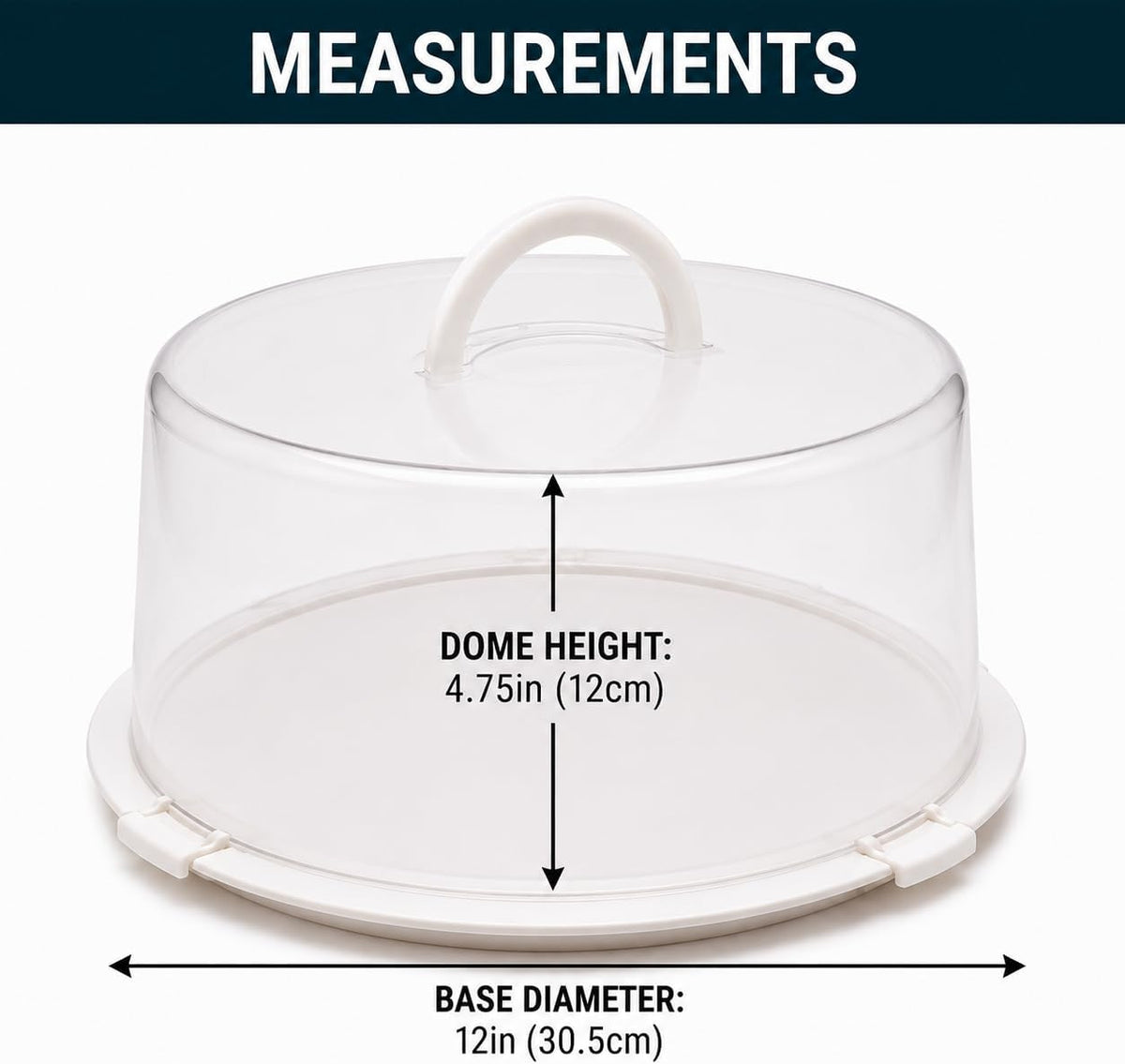 3-Pack Cake Carriers with Lids - 12 × 12 × 4.75 Inch Plastic Cake Containers - Lightweight BPA-Free Plastic Freezer Safe Reusable Storage with Handles Holds 10-Inch Cakes Stackable Easy Transport