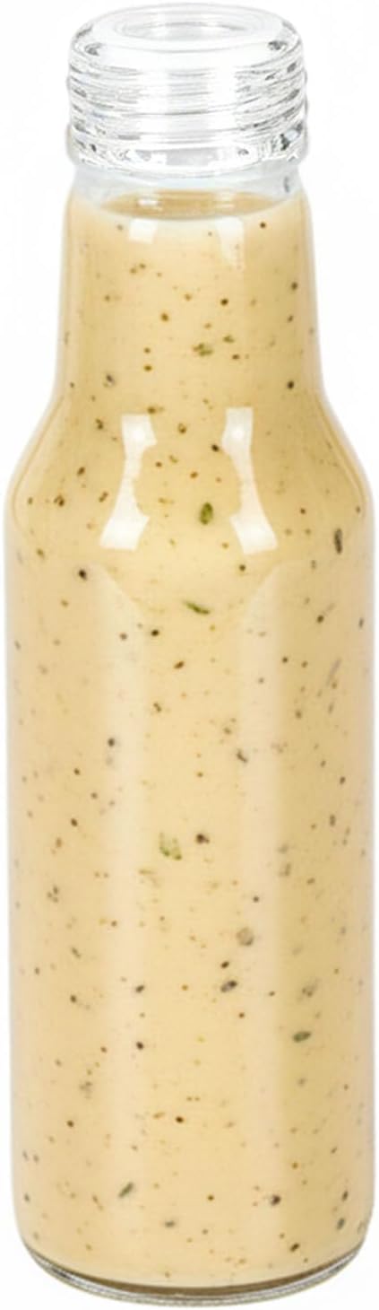 Salad Dressing Container 25 Oz, Slim Glass Salad Dressing Shaker Bottle with Leakproof Lid for Oil, Vinegar, Meal Prep, Kitchen Fridge Storage, Lunch and On-the-Go